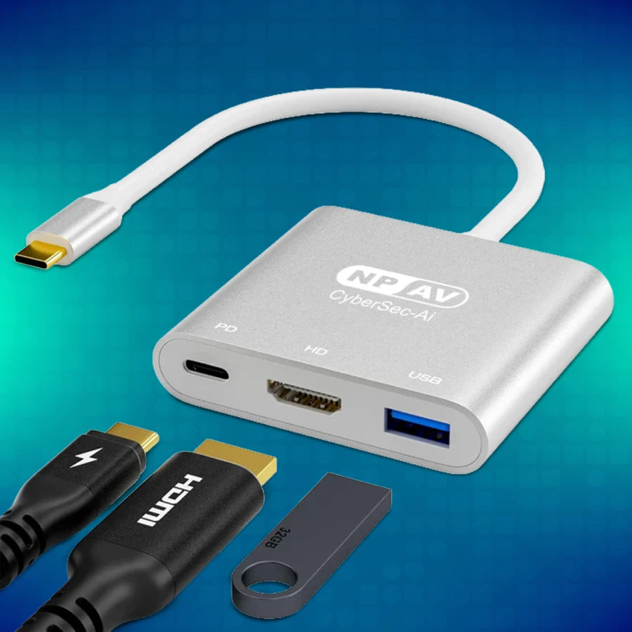 CyberSec-Ai Type-C to HDTV 3-in-1 Adapter